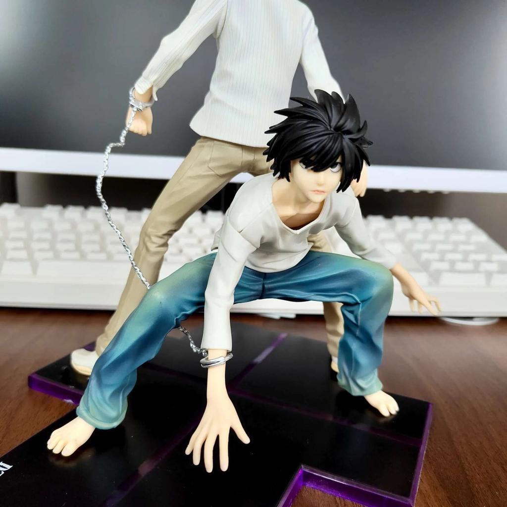 2pcs DEATH NOTE L Lawliet Erurouraito Yagami Light Kami Anime PVC Action Figure Toy Game Statue Collection Model Doll