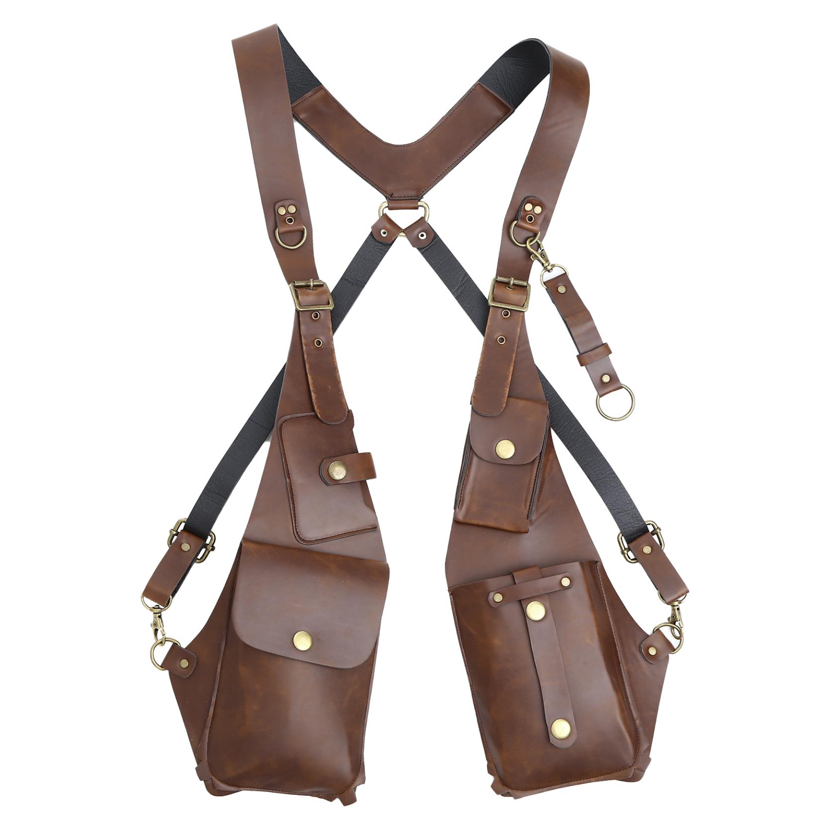 

Мужская винтажная кожаная противоугонная защитная сумка-кошелек для путешествий, уличная скрытая кобура под мышками, пиратский чехол для телефона на плечо, кошельки, сумки One Size светло-коричневого