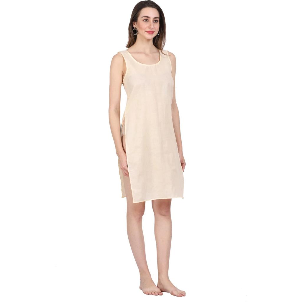Ärmelloses Baumwoll-Camisole für Damen, U-Ausschnitt, durchgehende Länge, Sommer-Oberteil