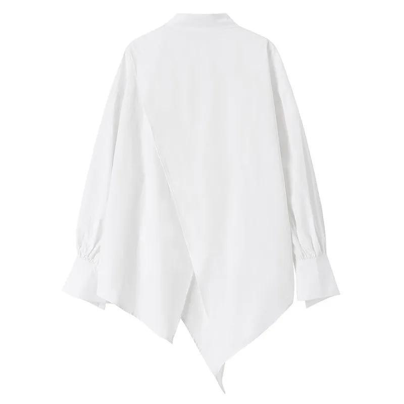 Women Shirt Korean Fashion Loose Thin Vintage Blouses Solid Lapel Long Sleeve Simple Shirt Couple Clothes Tops