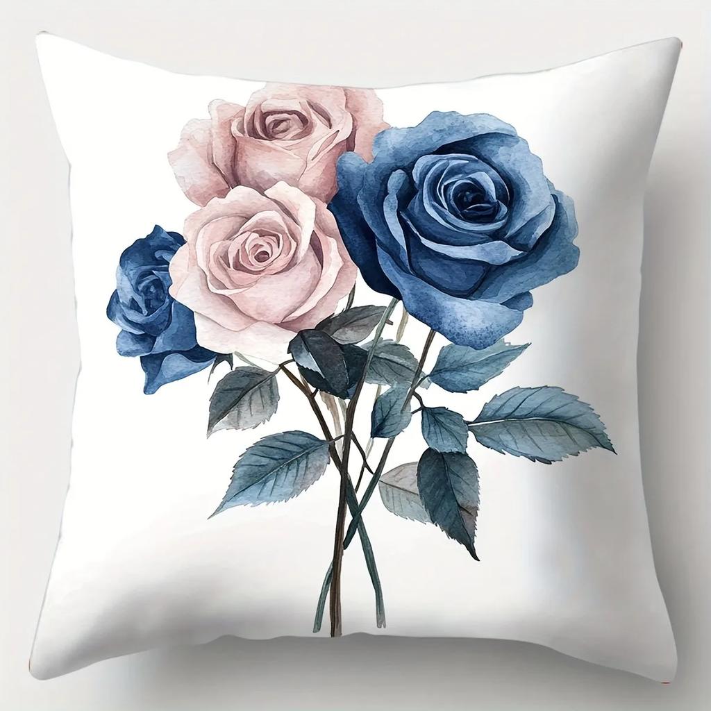 Modern Floral Collection Home Decoration Pillowcase for Living Room Bedroom Sofa Decorative Cushion Cover with Zipper Closure