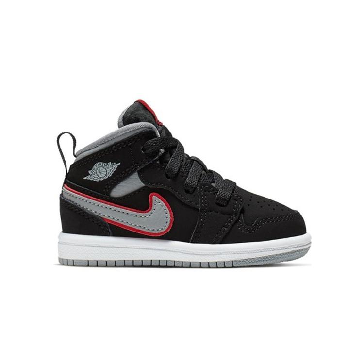 Jordan 1 Mid Black Particle Grey Gym Red TD 640735-060
