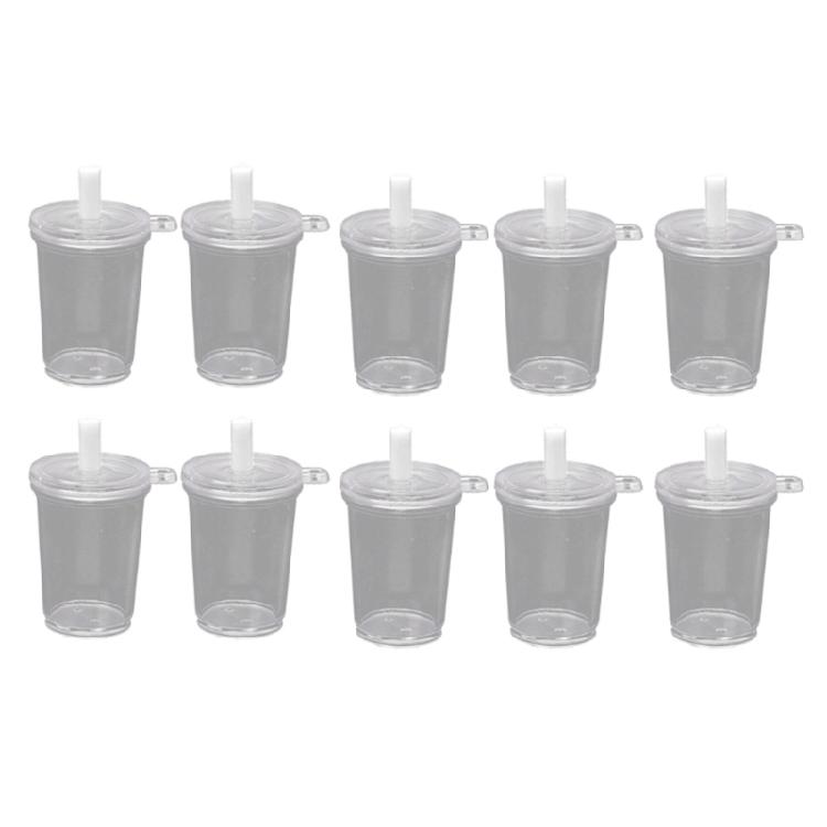 

10 Pcs/Set Miniature Coffee Cups with Lids for Doll Kitchen Bedroom Household De