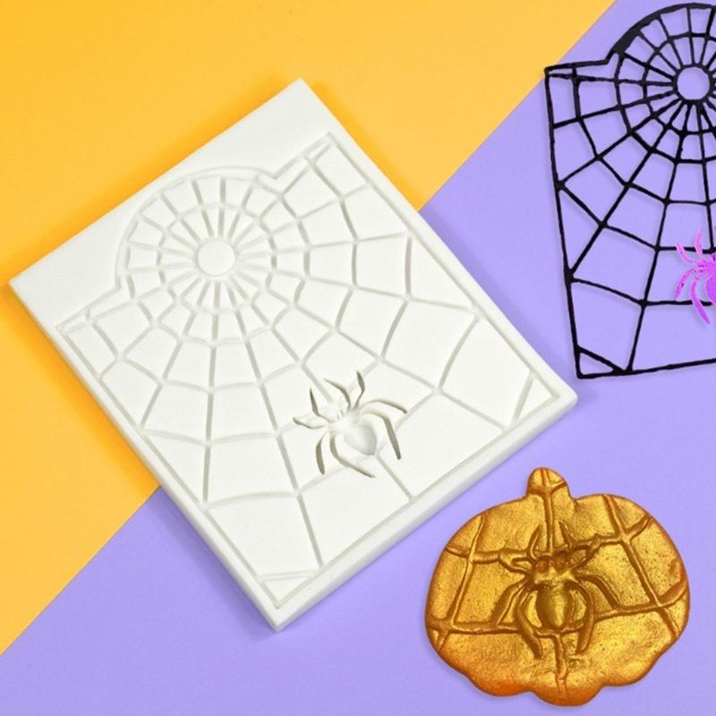 2x Halloween Fondant Mold Spiderwebs Cake Decoration Baking Mold Multifunctional