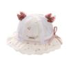 Baby Girl Summer Sun Hat With Lace Bow Adjustable Mesh Breathable Princess Visor Cap For Toddler Outdoor Protection