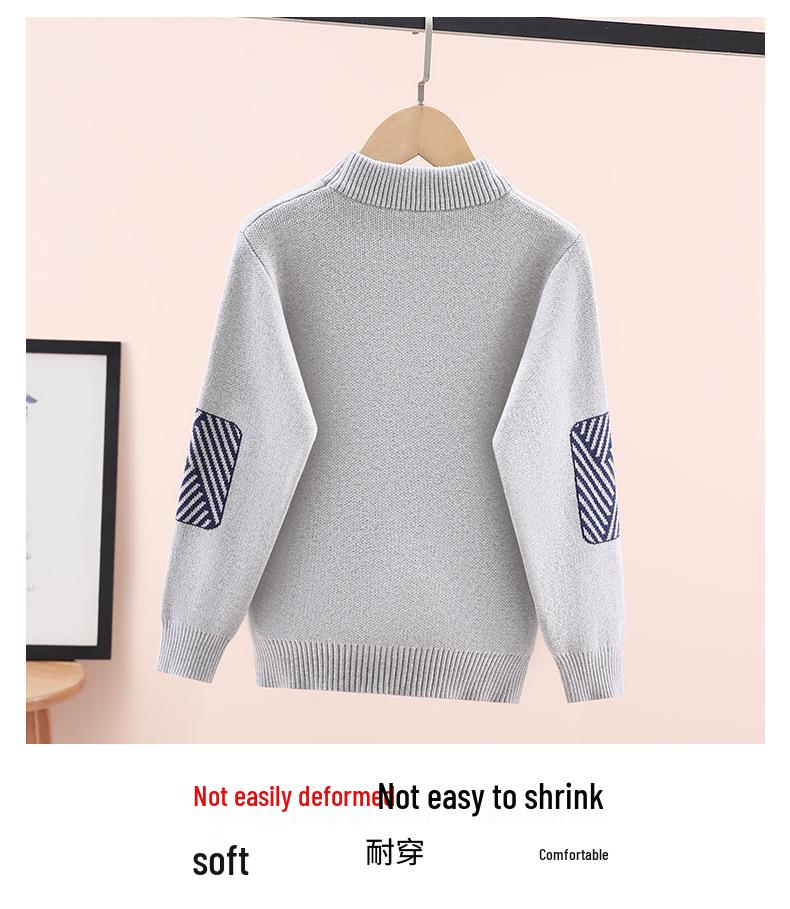 Stylischer Strickpullover für Jungen - Verdickte Herbst-/Winter-Unterwäsche für große Kinder