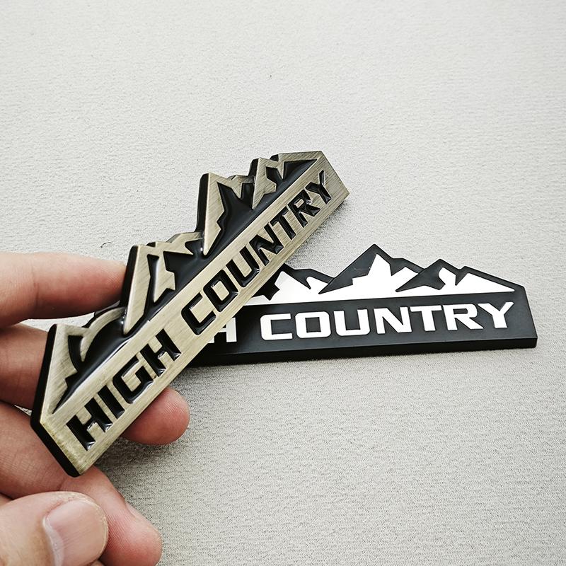 HIGH COUNTRY 3D Zinc Alloy Car Sticker Badge Suitable For Chevrolet Jeep Dodge Ford Modified Snow Mountain Metal Car Logo