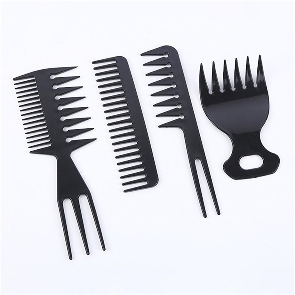 4pcs/1 Set Vintage Style Hair Comb Kit for Dual-Sided Barber Comb with Hair Clips Pomade for Classic Slicked Back Hairstyles