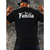 European Sizes Men'S Graphic T-Shirt - Black with Golden Chain & White Lettering Print, Bold Statement Tee, Regular Fit Crew Neck Short Sleeve