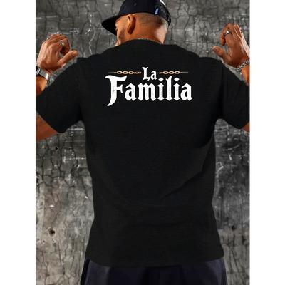 European Sizes Men'S Graphic T-Shirt - Black with Golden Chain & White Lettering Print, Bold Statement Tee, Regular Fit Crew Neck Short Sleeve