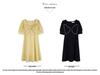 2022 Plus Size Women's Summer Dress with Puff Sleeves and Bow (Model K1480)
