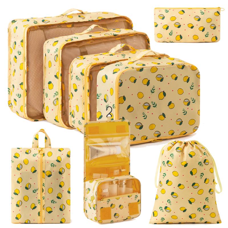 Eight-Piece Waterproof Travel Storage Bag Set for Business Trips - Large Capacity