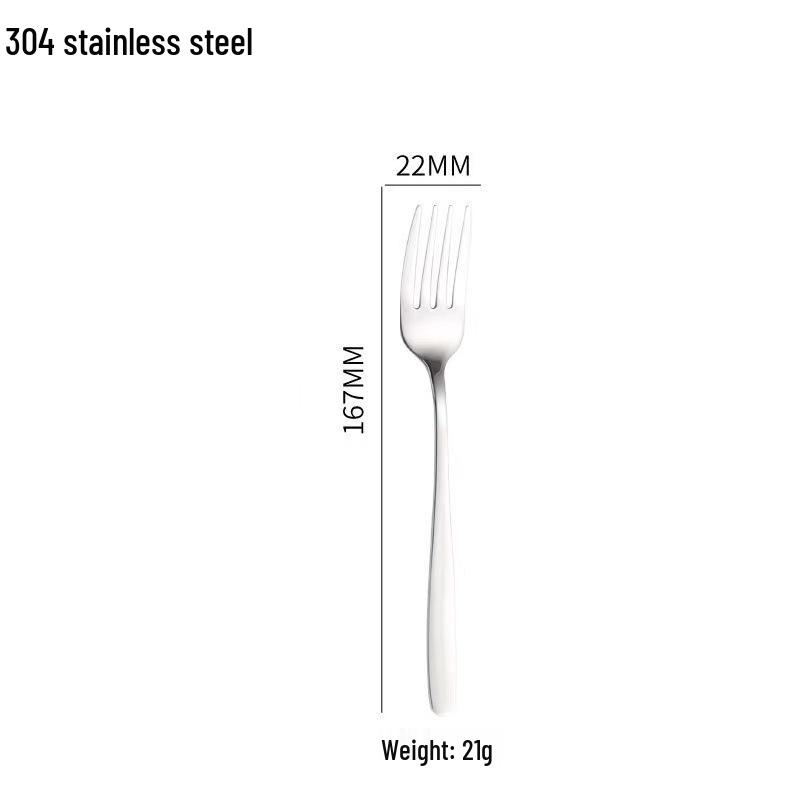 304 Stainless Steel Korean Style Tableware: Soup Spoon, Table Fork, Coffee Stirring Spoon, Long-Handle Thickened Spoon & Fork.