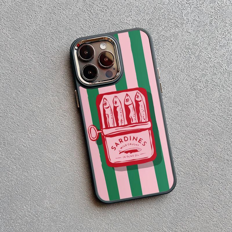 Silicone Phone Case For Iphone 11 12 13 14 Pro Max 16 15 Pro Max Plus XR XS X 7 8 SE2 Sardines Fish Art Shockproof Back Covers