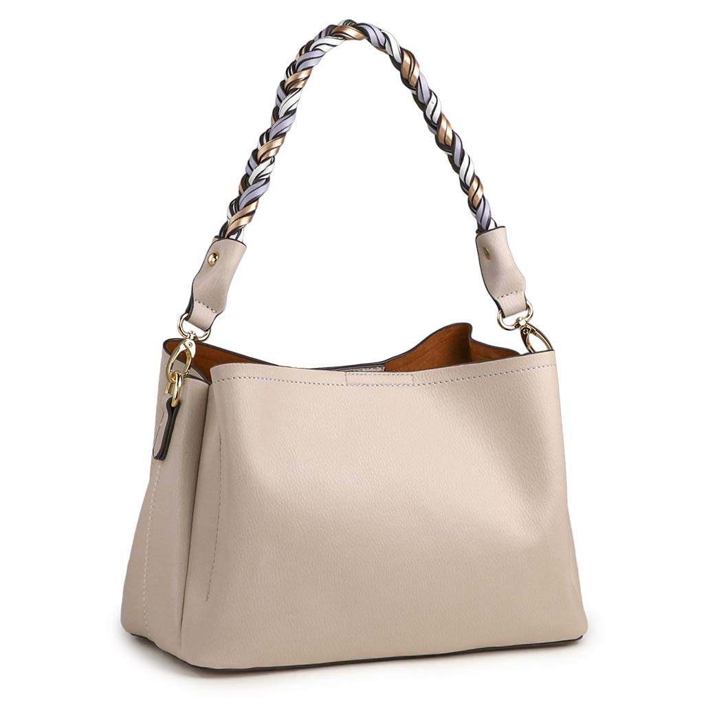 

Adult pastel color shoulder [Pragma] bag, braided, 2-way (beige) бежевий