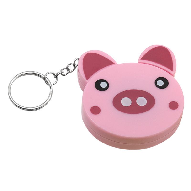 Keychain Cartoon Animal Tape Measure with Automatic Lock: Tiger, Pig, Frog Designs