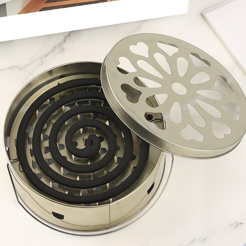 Metal All Purpose Incenses Box Container Tray With Safety Cover Heatproof Construction Perfect For Travel Or Patios Use