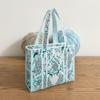 Floral Print Craft Storage Bag Portable Yarn Wide Opening for Studio