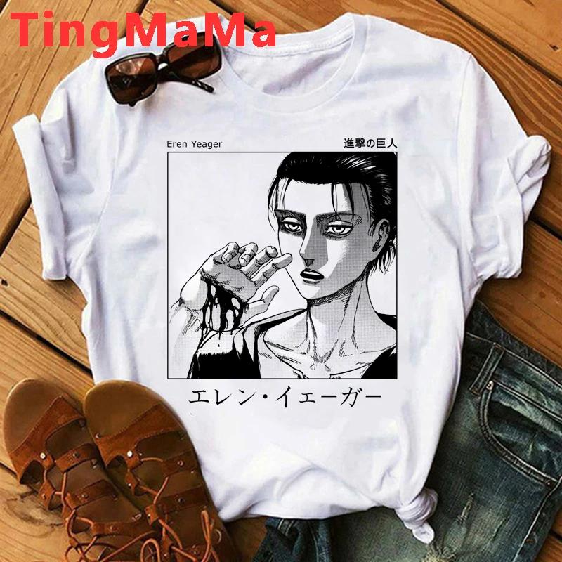 Japanese Anime Attack On Titan T Shirt Unisex Shingeki No Kyojin Eren Yeager T-shirt Cartoon Titans Attack Graphic Tshirt Unisex