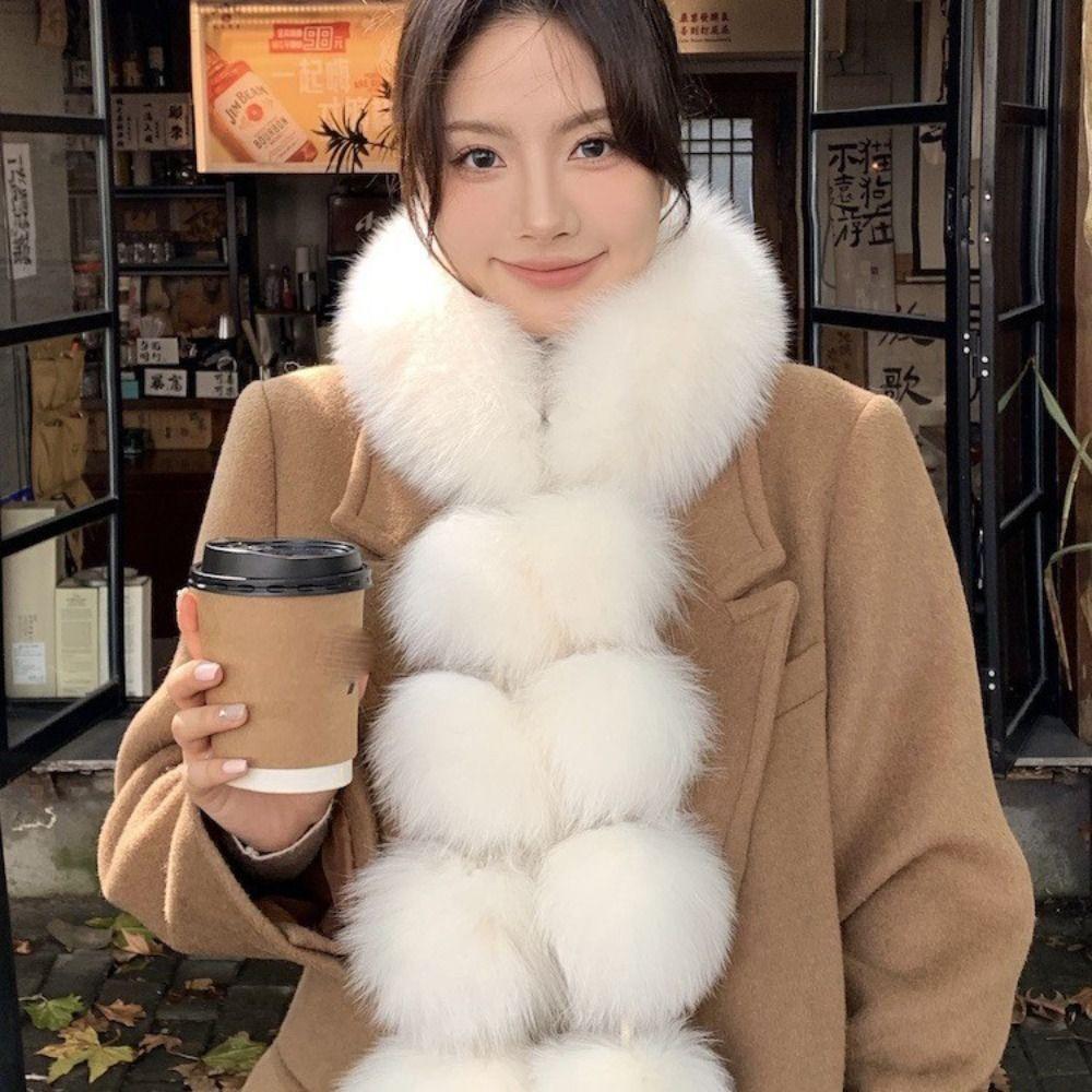 Faux Rabbit Fur Plush Scarf Thicken Imitation Mink Fur Scarf Autumn Winter