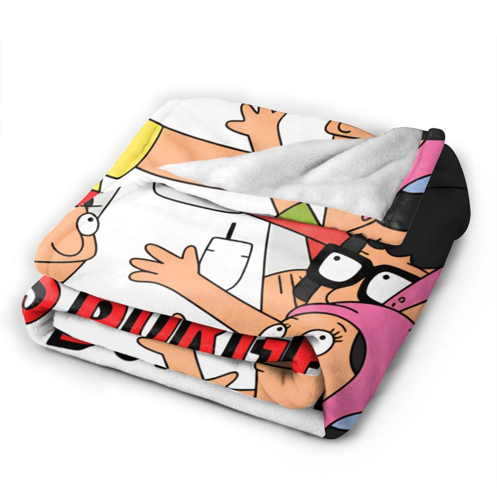 Anime Bobs Fun B-Burgers Blanket Movie Travel Office Flannel Throw Blanket For Living Room Warm Soft Bedspread Birthday Present