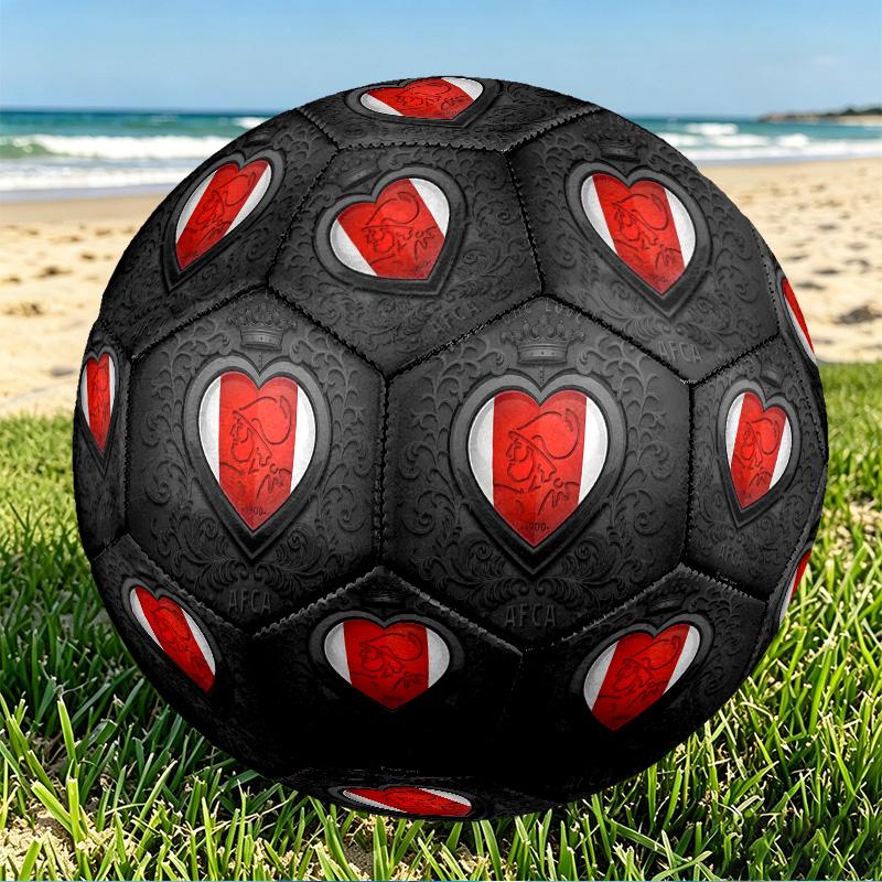 Fotbalový míč Ajax Print Velikost 5, PU Odolný proti opotřebení pro zápasový trénink a každodenní praxi, Dárek k narozeninám pro fotbalové fanoušky