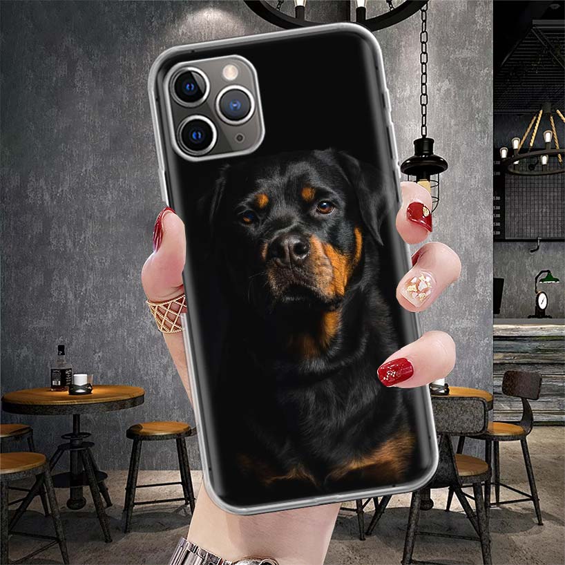 

Rottweiler Dog Soft Phone Case For IPhone 11 17 Air 16E 16 Pro Max 15 + 14 Plus 13 Mini 12 Apple 7 SE 8 Fundas Coque 11 17 Air 1 iPhone 13 Mini