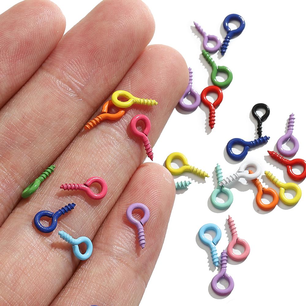 200pcs/100pcs Small Eyes Pins Nail Screw Tiny Mini Sheep Eyepins Hooks Clasp Eyelets for Charms Pendant Jewelry Making DIY