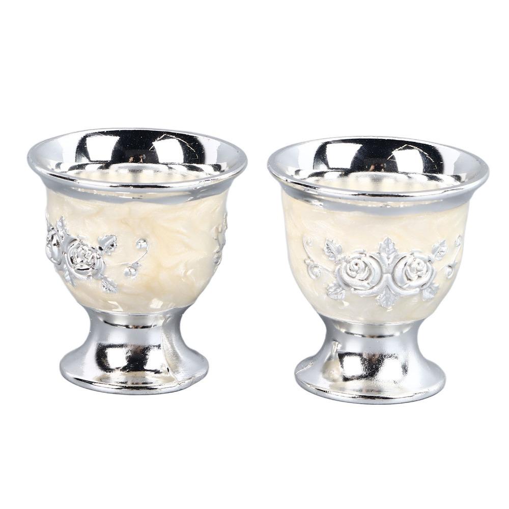 2PCS Goblets & Chalices Alloy Retro Wine Cup Small Size Exquisite Silver Goblet Silver Metal Wine Cup Restaurant Use