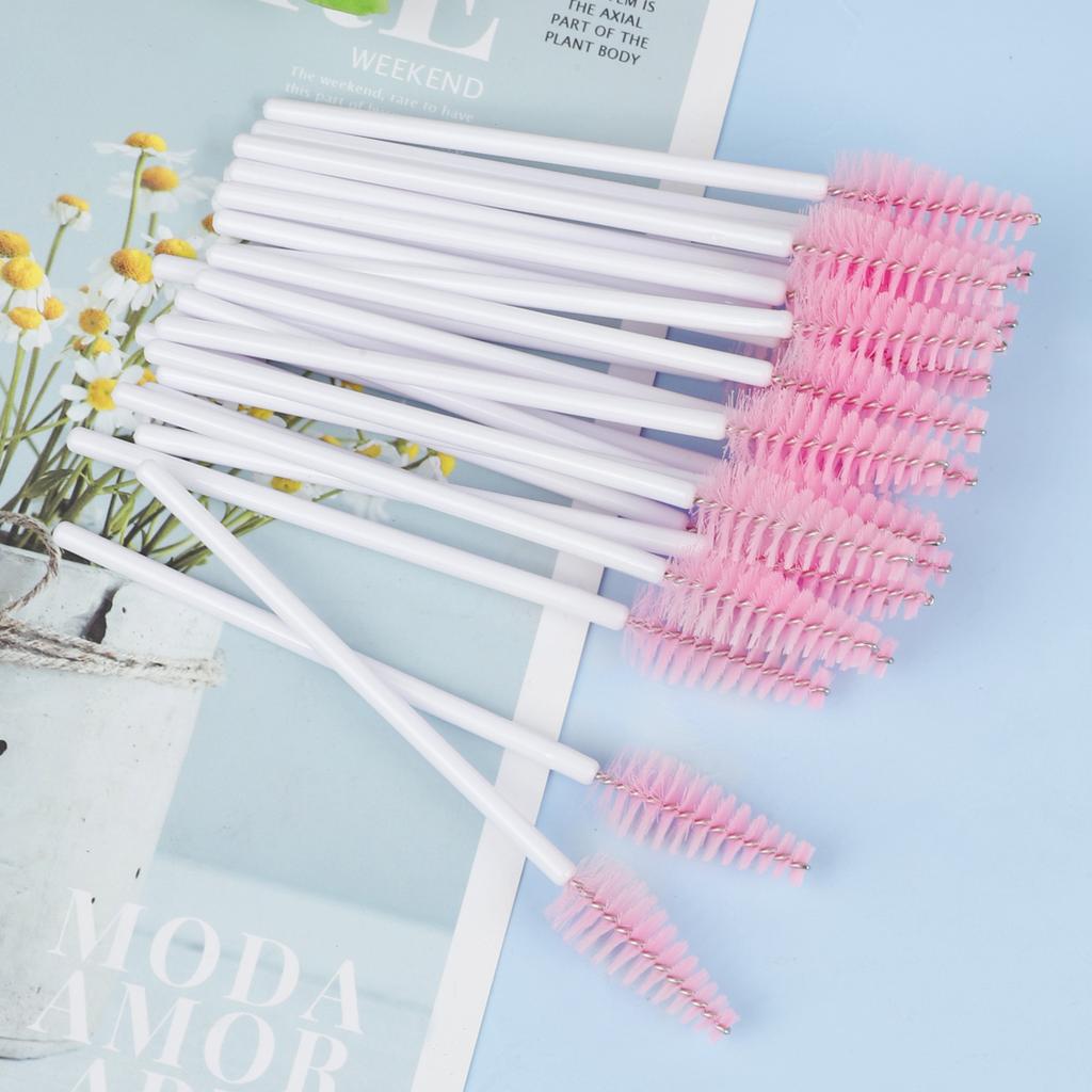 50 Pcs Disposable Nylon Mascara Wand Applicator Eyelash Brushes For Grafting Lashes Extension Women Makeup Brush Tools