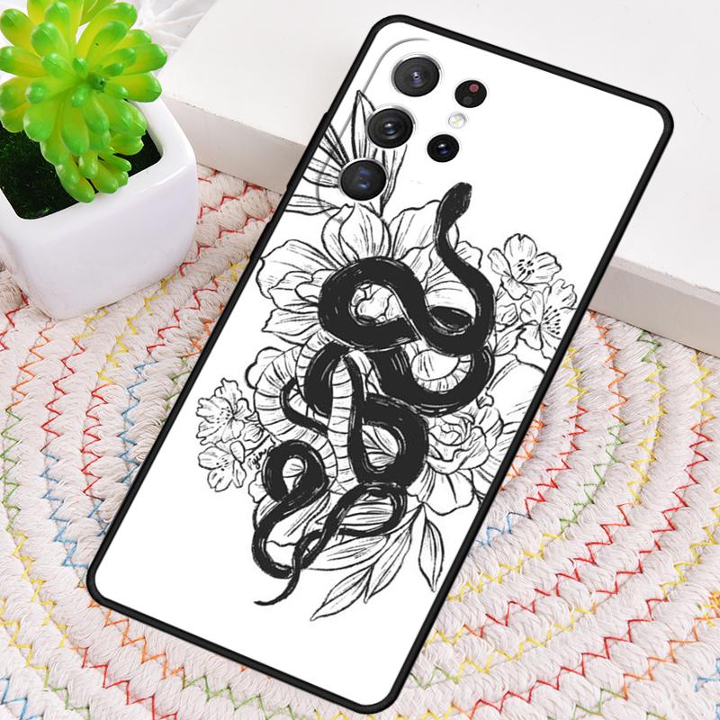 Fashion Snake Flower Phone Case for Samsung Galaxy Note 10 Pro S26 Ultra S23 S24 FE S25 S21 S22 PLUS Shockproof Cove