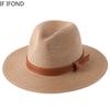 56-58-59-60CM Neuer natürlicher Panama-Strohhut mit weicher Form, Sommerhut für Damen/Herren, breite Krempe, Strand-Sonnenkappe, UV-Schutz, Fedora-Hut