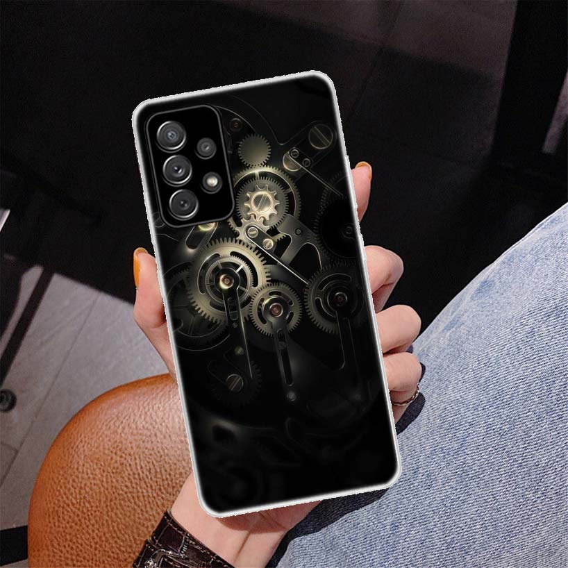Steampunk Getriebe Mechanische Abdeckung Telefon Fall Für Samsung Galaxy A53 A52 A73 A72 A12 5G A13 A22 A23 A32 A33 a02S A03S A42 A43 A50S