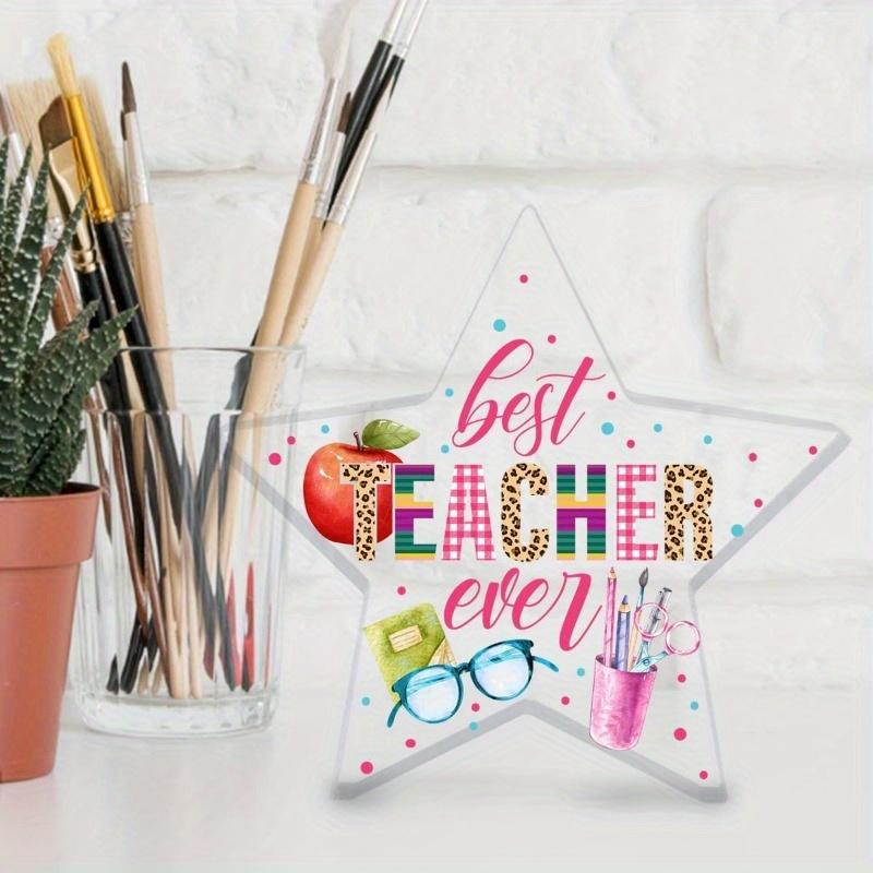 "Best Teacher Ever" Keepsake - Acrylic Desk Gift for Educators' Milestones