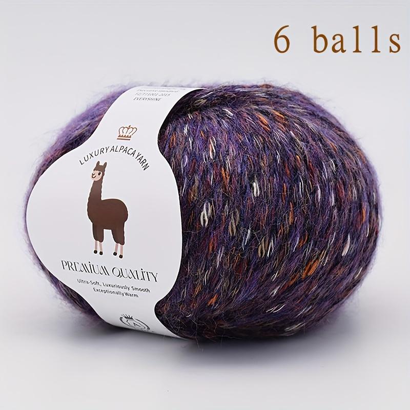6 Hair Yarn (Wool) - Soft Warm Winter Knitting & Crochet Thread Suitable for Sweaters Hats Gloves Wine300g Total