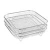 Air Fryer Rack Made of 304 Stainless Steel Supports For Grilling Steaming Drying Includes Tray To Safely Remove Food