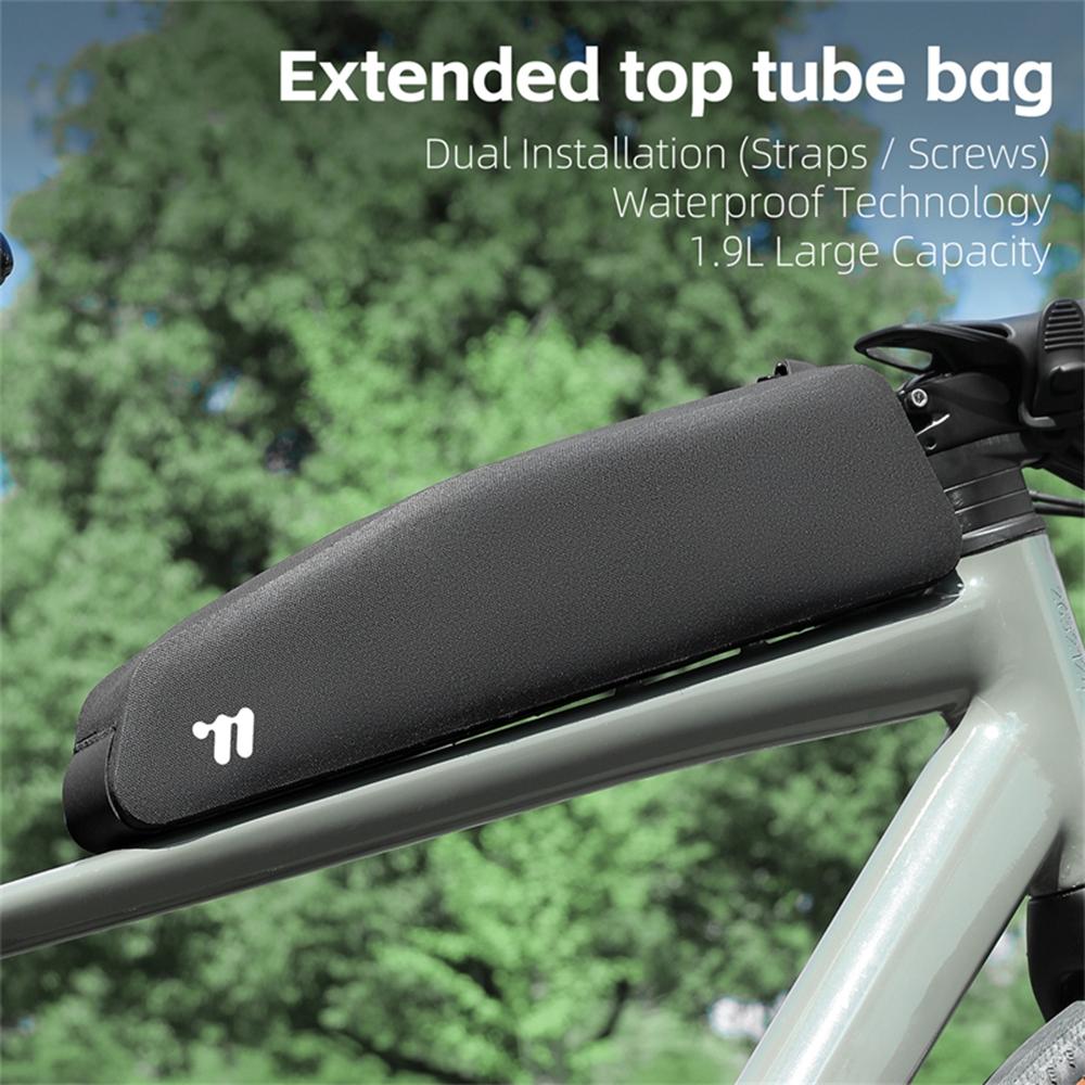 WEST BIKING YP0707426 For Bicycle Top Tube Bag Waterproof Extended TPU Road Bike Frame Bag