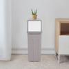 8 Gallon PP Slim Tall Narrow Trash Can with Lid, 30L Large Capacity Kitchen Waste Bin, Modern Grey Trash Bin for Home Office