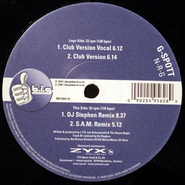 

12inch Record G-SPOTT - N-R-G BIG523112 B.I.G. 2001 Germany Dance & Electronica Used