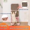 Large L-shaped Pink Cat Scratcher & Claw Sharpener - Corrugated Cardboard Cat Tree Toy