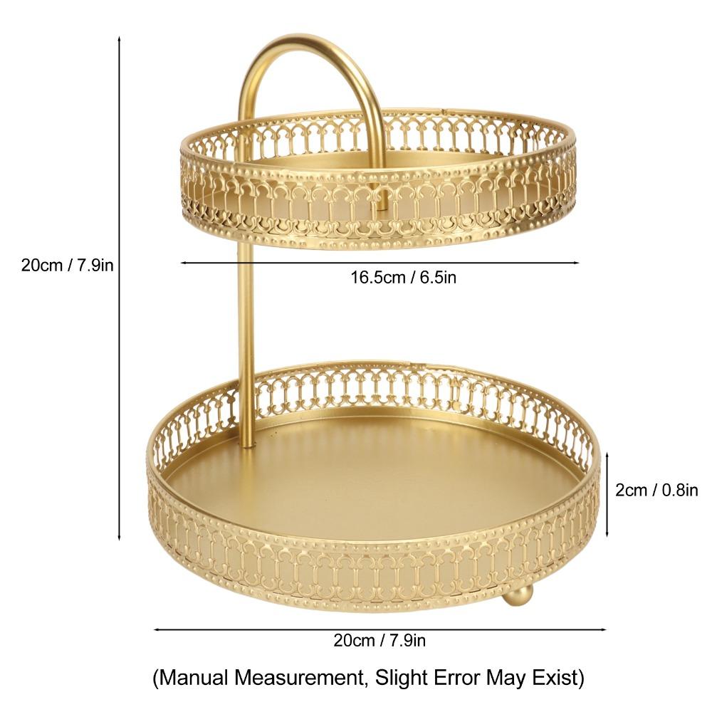 4pcs Gold 2 Tier Fruit Tray Metal 2 Tier Fruit Bowl Fruit Stand Organizer For Party Event
