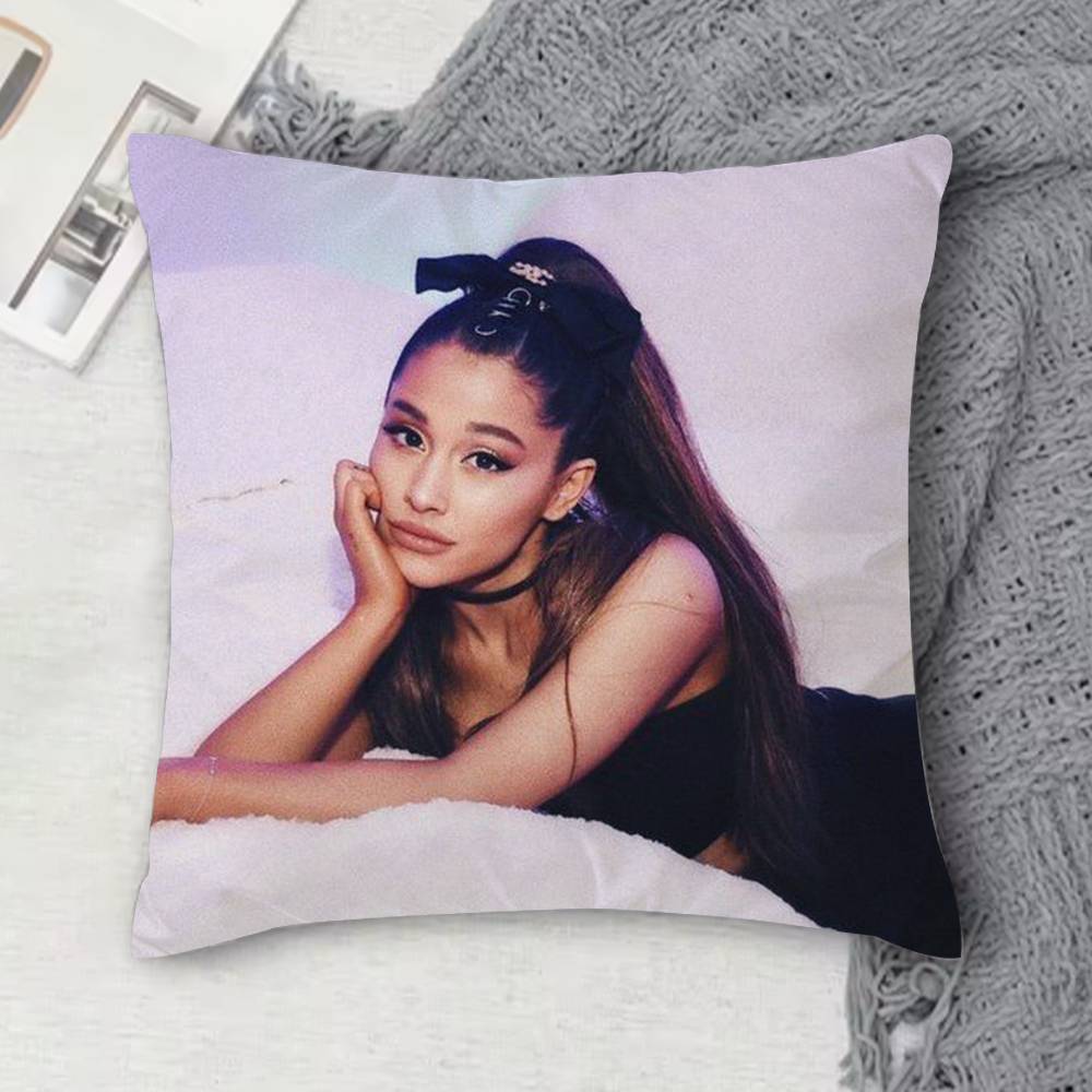 AAriana Grande Zweiseitig Bedruckte Quadratische Dekorative Kissenhülle für Sofa Wohnzimmer Heimdekoration