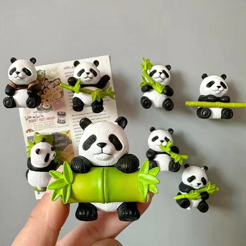 Panda Fridge Magnets Cute Cartoon Refrigerator Sticker Creative Photo Wall Magnetic Buckle Kitchen Accessories Home Ornaments
