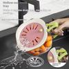 Double Layer Vegetable Drain Basket Foldable Handle Splash-proof Fruit Cleaning Bowl Portable Plastic Fruit Drainer Container