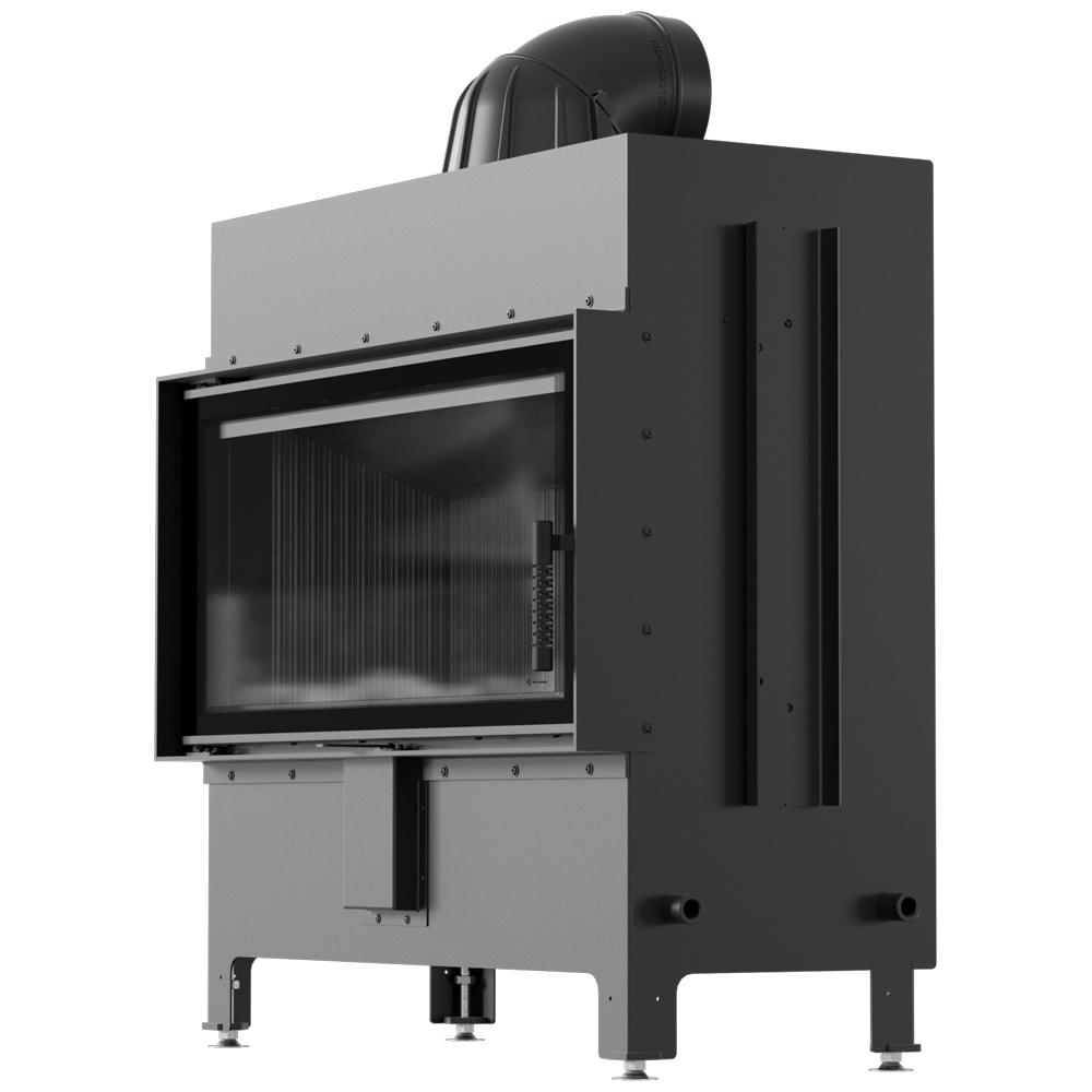 Steel fireplace KRATKI LUCY 16 kW Ø 200 black thermotec self closing door