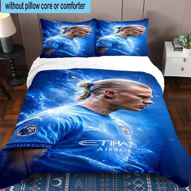3PCS Erling Haa-land's Electric Moment Bedding Set,Including 1pc Duvet Cover And 2pcs Pillowcases Perfect for Bedroom, Dormitory, Fan Christmas gift