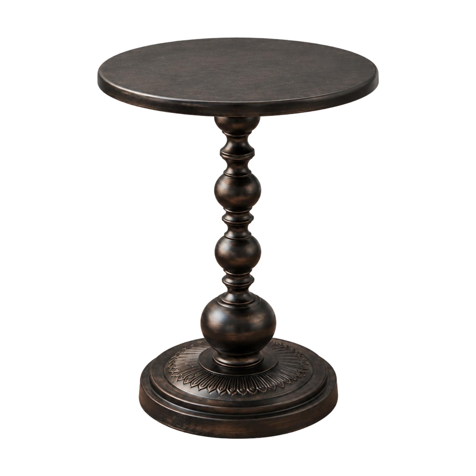 Round Iron Side Table Decorative Pedestal