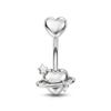 Curved Navel Rings Crystals Sexy Body Belly Button Ring Chains Flower Heart Belly Piercing Umbigo Stainless Steel Jewelry