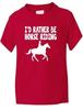Lustiges T-Shirt I'd Rather Be Reiten Pony Jungen Mädchen Kinder Geschenk Alter 1-13Wird in neuem Fenster oder Tab geöffnet