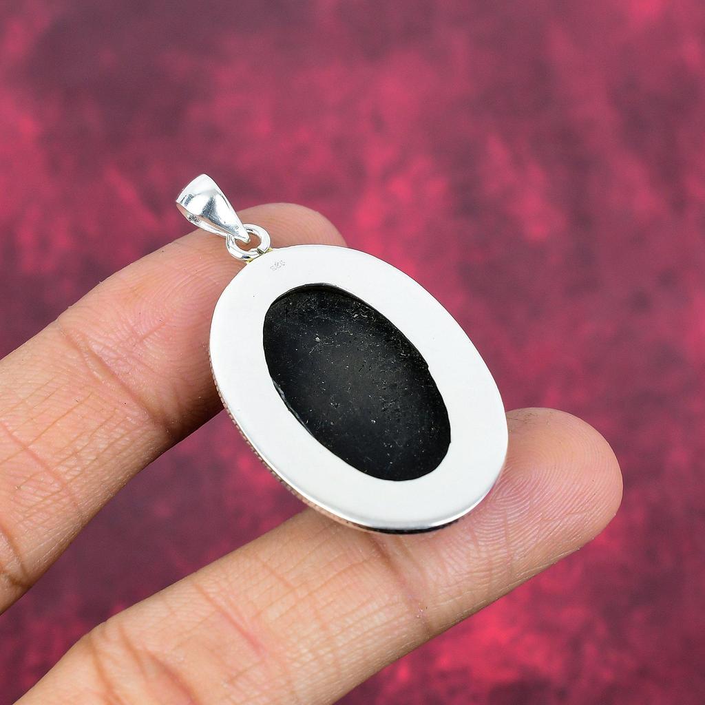 Black Tourmaline Pendant Gemstone Jewelry, 925 Solid Sterling Silver Pendant, Handmade Amazing Pendant Jewelry
